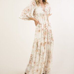 Lovestitch - romantic floral maxi dress (large)